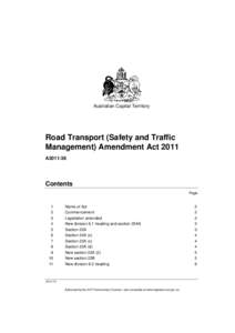Road Transport (Safety and Traffic Management) Amendment Act 2011