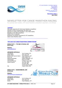 ICF Canoe Marathon Committee Chairman Jorn Cronberg FjellkrokenGjerdrum Norway Telephone: +