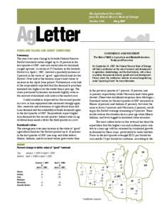 The Agricultural Newsletter from the Federal Reserve Bank of Chicago Number 1936 AgLetter FARMLAND VALUES AND CREDIT CONDITIONS