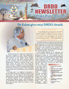 A monthly house bulletin of Defence Research & Development Organisation  ■ Vol. 31 No. 5