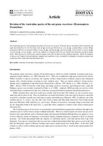 Revision of the Australian species of the ant genus Anochetus (Hymenoptera: Formicidae)