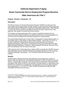 Sociology / Industrial relations / Human resource management / Labor / Senior Community Service Employment Program / Older Americans Act