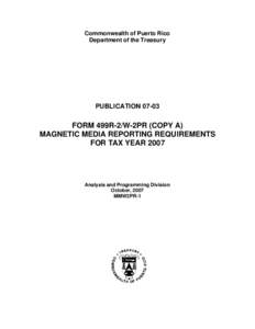 Commonwealth of Puerto Rico Department of the Treasury PUBLICATION[removed]FORM 499R-2/W-2PR (COPY A)