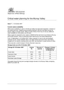 INCREASE FOR HIGH SECURITY IRRIGATORS IN THE MURRUMBIDGEE VALLEY