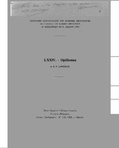 RESULTATS SCIENTIFTQUES DES MISSIONS ZOOLOGTQUES DE L1I.R.S.A.C. EN AFRIQUE ORIENTALE (P. BASTLEWSKY ET N. LELEUP, 1957)