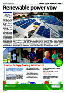 POWER TO THE PEOPLE FEATURE 13  WEDNESDAY FEBRUARYRenewable power vow Shoal Bay ...