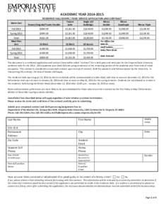 ACADEMIC YEAR[removed]RESIDENCE HALL ROOM / FOOD SERVICE APPLICATION AND CONTRACT Towers/Singular/Trusler Double Towers Suite