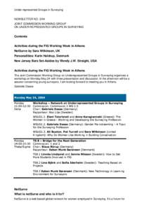 Under-represented Groups in Surveying NEWSLETTER NO[removed]JOINT COMMISSION WORKING GROUP ON UNDER-REPRESENTED GROUPS IN SURVEYING  Contents