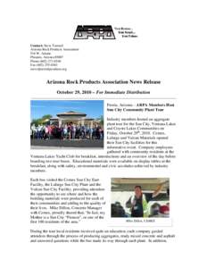 Contact: Steve Trussell Arizona Rock Products Association 916 W. Adams Phoenix, ArizonaPhoneFax
