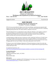 DCU Bulletin - B[removed]DFI CEO Outreach Event