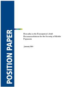 Remarks on the Eurosystem’s draft Recommendations for the Security of Mobile Payments January 2014