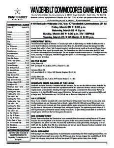 Hawkins Field / Southeastern Conference / Sports in the United States / Vanderbilt Commodores / Tim Corbin