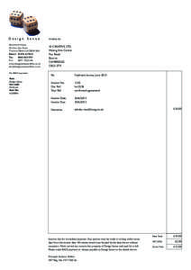 Design Sense  Invoice to: GROSMONT HOUSE 20 CRAG HILL ROAD