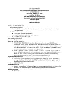 CITY OF SANTA ROSA SANTA ROSA TOURISM BUSINESS IMPROVEMENT AREA ADVISORY BOARD THURSDAY, JANUARY 24, [removed]:00 AM – 12:00 PM SANTA ROSA CHAMBER OF COMMERCE