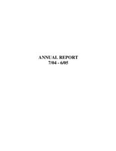 ANNUAL REPORT TABLE OF CONTENTS  Page