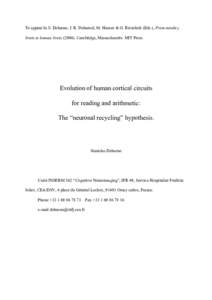 Dyslexia / Cerebrum / Stanislas Dehaene / Neurological disorders / Dyscalculia / Parietal lobe / Intraparietal sulcus / Neuropsychology / Spatial memory / Mind / Cognitive science / Brain