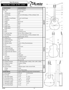 Specifications Model #EC-132SC & #TC-132SC