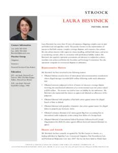 STROOCK  LAURA BESVINICK PARTNER, MIAMI  Contact Information