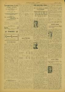 SPORTINO  June 6, 1903. making as good as an even break. Of the Western learns Detroit and Cleveland