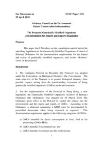 Genetically modified organisms / Genetic engineering / Environment / Molecular biology / Cartagena Protocol on Biosafety / Biosafety Clearing-House / Agriculture / Convention on Biological Diversity / Traceability of genetically modified organisms / Biology / Biodiversity / Risk