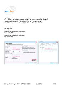 iV`iÛ ÃDÀ Configuration du compte de messagerie IMAP avec Microsoft OutlookWindows)