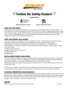 Twitter for Safety Contest Supported By California Operation Lifesaver  Southern California Rail Safety