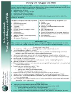 Anxiety disorders / Traumatology / Stress / Posttraumatic stress disorder / Mood disorders / Prolonged exposure therapy / Psychological trauma / Psychological Injury / Nightmare / Medicine / Psychiatry / Health