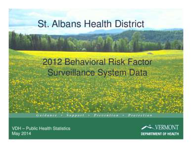 St. Albans Health District[removed]Behavioral Risk Factor Surveillance System Data  VDH – Public Health Statistics