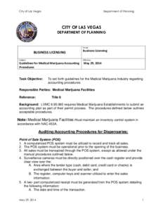 Medical Marijuana Accounting Procedures[removed]