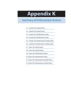 2004 EPA CSO SSO Report to Congress: Appendix K Summary of Enforcement Actions