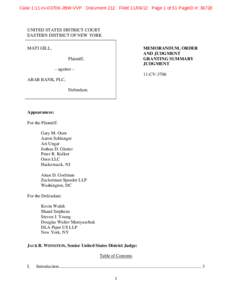 Case 1:11-cv[removed]JBW-VVP Document 212 Filed[removed]Page 1 of 51 PageID #: [removed]UNITED STATES DISTRICT COURT EASTERN DISTRICT OF NEW YORK MATI GILL,