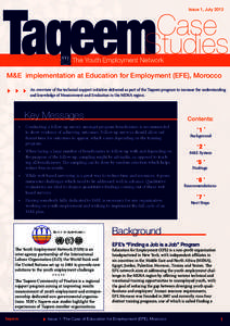 Taqeem  Issue 1, July 2013 Case Studies