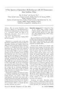 A New Species of Epimedium (Berberidaceae) with 24 Chromosomes from Guizhou, China Mao Yin Sheng1,2 and Xing Jun Tian1*