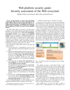 1  Web-platform security guide: Security assessment of the Web ecosystem Philippe De Ryck, Lieven Desmet, Martin Johns and Frank Piessens