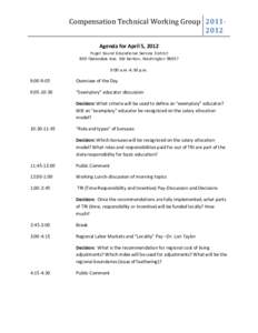 Compensation Technical Working Group Agenda April[removed]