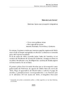 Marcelo Luis Vernet Malvinas: hacia una concepción integrador Marcelo Luis Vernet * Malvinas: hacia una concepción integradora