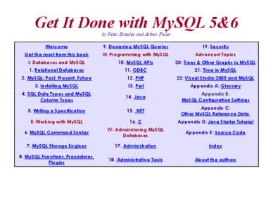 Get It Done with MySQL 5&6 by Peter Brawley and Arthur Fuller Welcome 9. Designing MySQL Queries