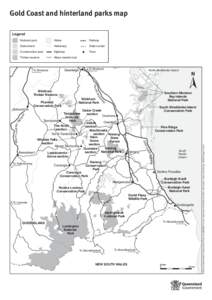 Gold Coast and hinterland parks locality map