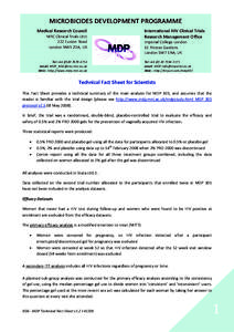 Microbicides / Clinical research / Design of experiments / Evaluation methods / Pharmacology / Microbicides Development Programme / Placebo-controlled study / HIV / Clinical trial / Science / Research / Medicine