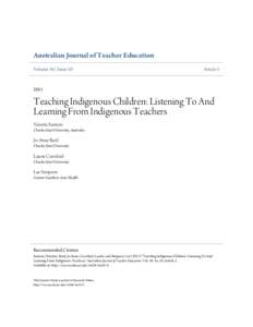 Teaching Indigenous Children: Listening To And Learning From Indigenous Teachers