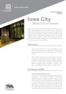 Iowa City: UNESCO city of Literature; 2009