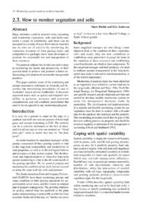 44 Monitoring graxing lands in northem AustraliaHow to monitor vegetation and soils Mark Ritchie and Eric Anderson  Abstract