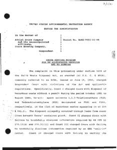 Adolph COORS Company and its unincorporated affiliate, Coors Brewing Company,  Docket No. RCRA-VIII-90-09