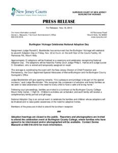 Burlington Vicinage Celebrates National Adoption Day