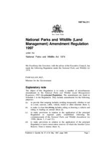 1997 No 211  New South Wales National Parks and Wildlife (Land Management) Amendment Regulation