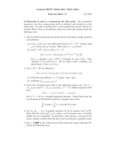 Analysis III/IV (Math 3011, MathExercise SheetDo Exercises 2 and 4 as homework for this week. The cumulative