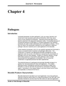 CHAPTER 4 - PATHOGENS  Chapter 4 Pathogens Introduction