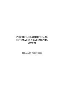 PORTFOLIO ADDITIONAL ESTIMATES STATEMENTS[removed]TREASURY PORTFOLIO