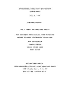 ENVIRONMENTAL CONTAMINANTS ENCYCLOPEDIA CADMIUM ENTRY July 1, 1997 COMPILERS/EDITORS: