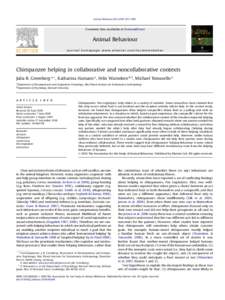 Animal Behaviour873e880  Contents lists available at ScienceDirect Animal Behaviour journal homepage: www.elsevier.com/locate/anbehav